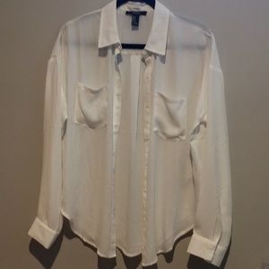 New silk Forever 21 white shirt M never worn